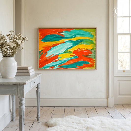 Jeanne MODIGLIANI  "Paysage Abstrait"  Gouache et aquarelle  Circa 1940-1950